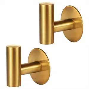 2pcs Adhesive Towel Hooks, Heavy Duty Wall Hooks, Stainless Steel Waterproof Shower Towel Hooks, Coat Hooks For Hanging Clothes, Door Hooks Adhesive Hooks For Bathroom