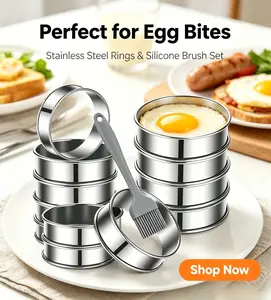 12 Packs English Muffin Ring 3.15 Inch – Premium Stainless Steel Crumpet Rings for Baking, Double Rolled Tart & Pastry Ring Mold Set. Perfect for Homemade Breakfast, Round Eggs, Pancakes & Burgers. Non-Warping, Dishwasher Safe, Kitchen Must Have