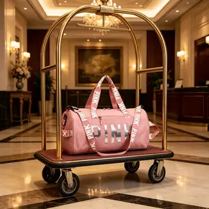 Large Capacity Sports Travel Bag, Sequin Letter Gym Bag, Dry and Wet Separation Handheld Crossbody Luggage Bag