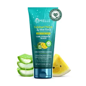 Mielle Organics Kalahari Melon & Aloe Vera Deep Hydration Curl Forming Glaze, Moisturizing Hair Styling Gel