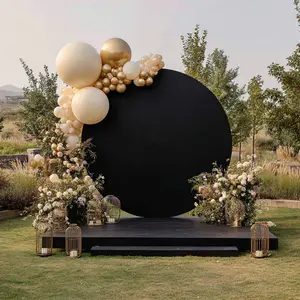 Round Archway Stand Cover 7.2 Feet, Drawstring Anti-Wrinkle, Party Banner, Wedding Arched Backdrop, Elastic Spandex, Perfect for Christmas Halloween Birthday