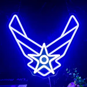 Air Force Sign Wall-Mounted Illuminated Neon Sign, USB Powered, Cool Room Wall Art Decoration, Pilot Gift, Neon Accent Lights