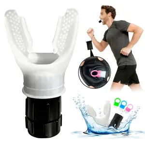 Portable Lung Breathing Exercise Device, Adjustable Resistance Respiratory Trainer for Lung Capacity, Strength & Endurance Improvement, Safe Silicone, Easy to Clean
