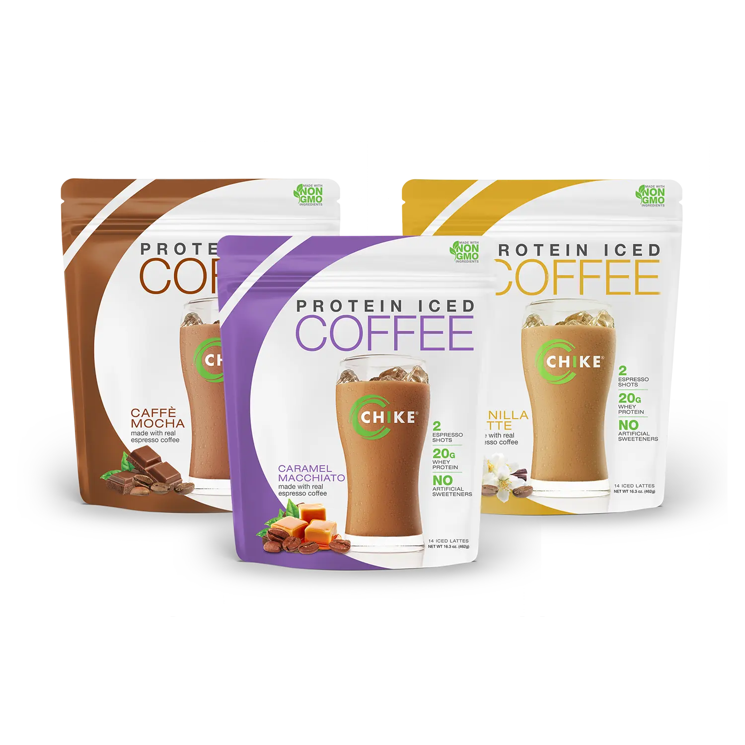 Chike Naturally Sweetened High Protein Instant Iced Coffee - 20g Protein, 2 Shots Espresso, No Artificial Sweeteners, Available in 3 Flavors
