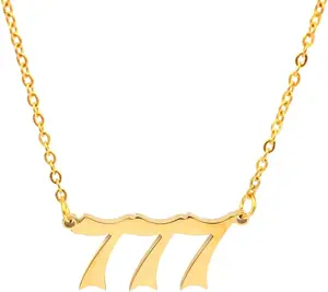 Angel Number Necklace, K Gold Plated Dainty          Pendants Choker Necklace For Women Numerology Minimalist Jewelry