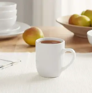 Glazed White Stoneware 12 Ounces Mug - 6 Pack of Ceramic Drinkware