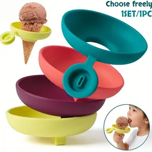 4pcs/1pc ice cream molds, equipped with anti-leak stands, designed to prevent dripping and ensure safe use