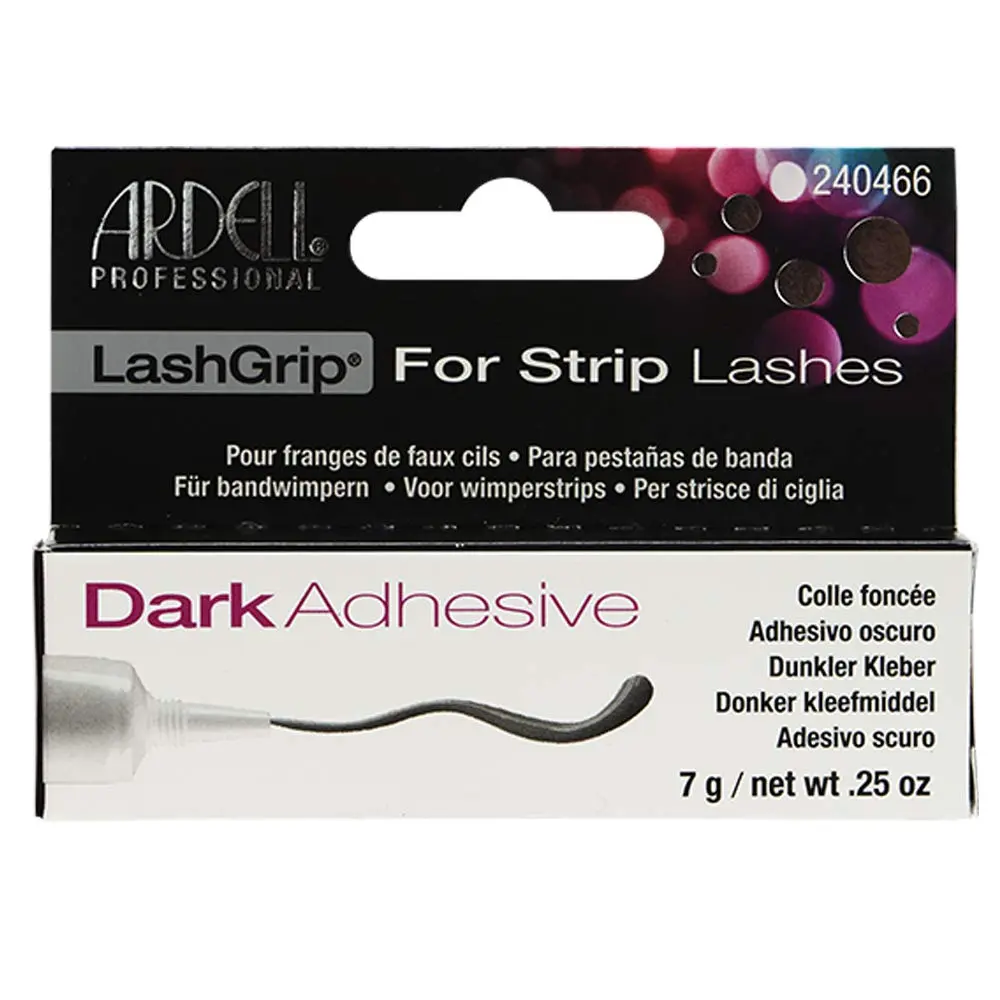 Ardell LashGrip Dark Eyelash Glue, Waterproof Adhesive for Strip Lashes with a Long-Lasting Secure Hold for Dramatic Looks, 0.25 oz, Lash Glue, Vitamin A, Vitamin C, Dramatic Lashes