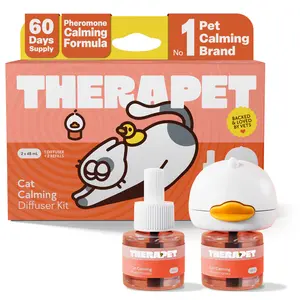 TherapetMD 60-Day Cat Calming Diffuser - Helps with Stress, Pee Spraying, Cat Fighting, Aggression, Excessive Meowing & Scratching - 60-Day Refill Included - Packaging May Vary - Results May Vary