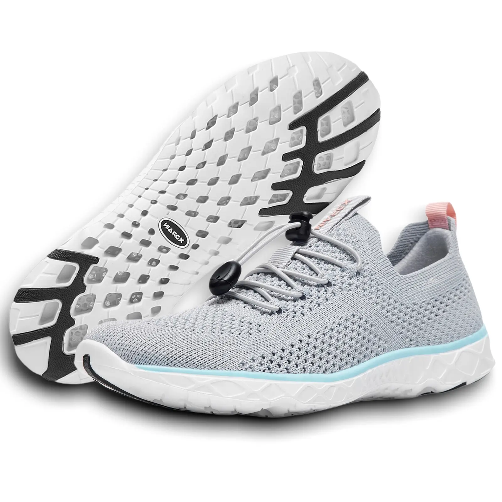 KOLILI Women's Water Shoes - Quick-Dry, Lightweight, Wide-Toe, Barefoot, Slip-On Aqua Sneakers with Breathable Knit & Stretch Mesh for Boating, Beach Vacation