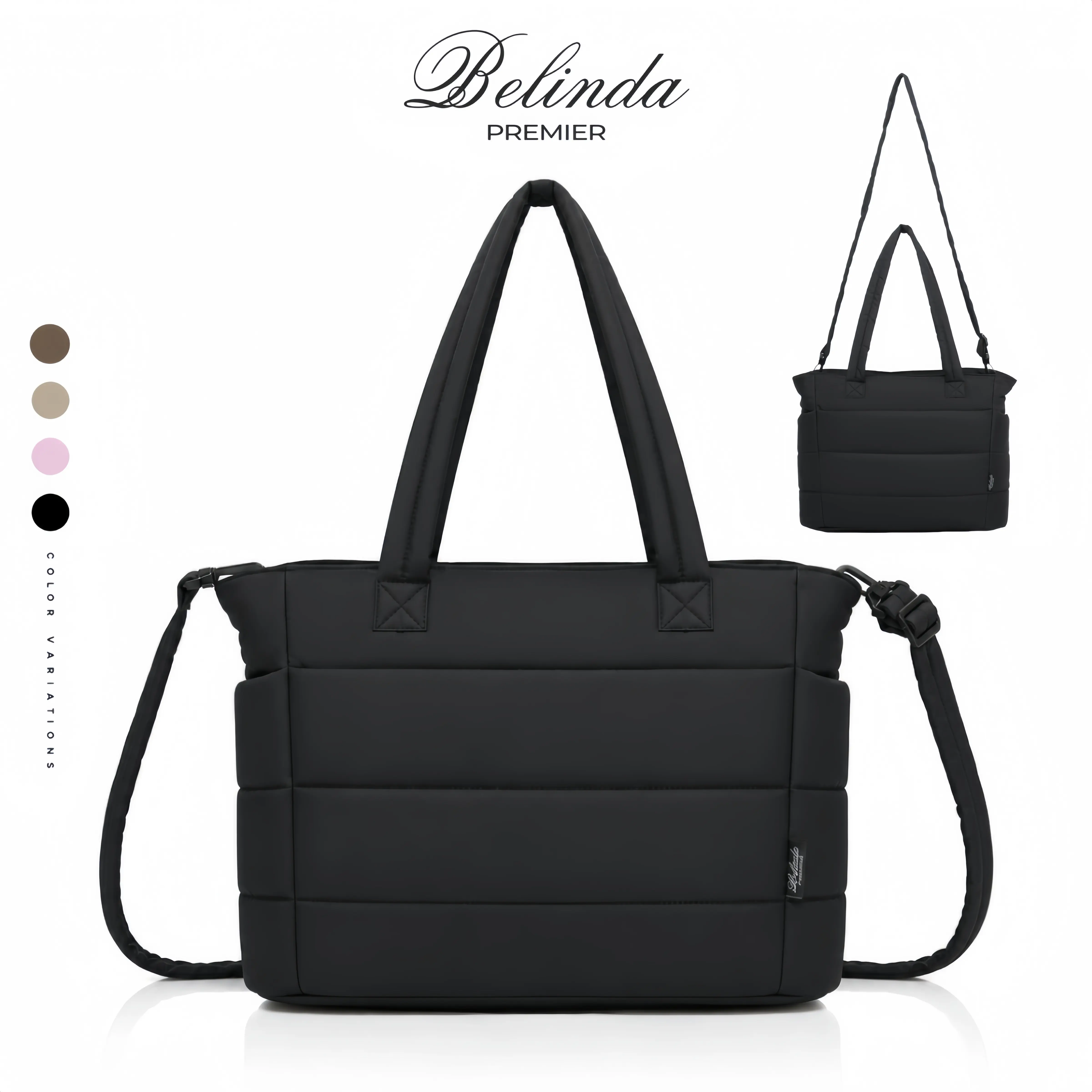BELINDA Women's Puffer Crossbody Bag, Lightweight Quilted Crossbody Shoulder Bag with Zipper Closure, Adjustable Strap, Multi-Pocket Travel Gym Work Purse, Suitable for Travel, Gym, Shopping, Commuting.