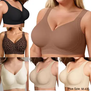 2026 Bras for Women Supportive Wireless Push Up Bra Full Coverage No Underwire Seamless Plus Size for Women,M-4XL Womenswear Womenswear Womenswear