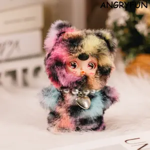 ANGRYFUN Wild Leopard Kitty Plush Keychain Blind Boxes – Trendy Cat Plush Charms Cute Stuffed Animal Pendant Mystery Box Collectible Decoration Birthday Gift Single Box (Free Random Cute Acrylic Keychain)