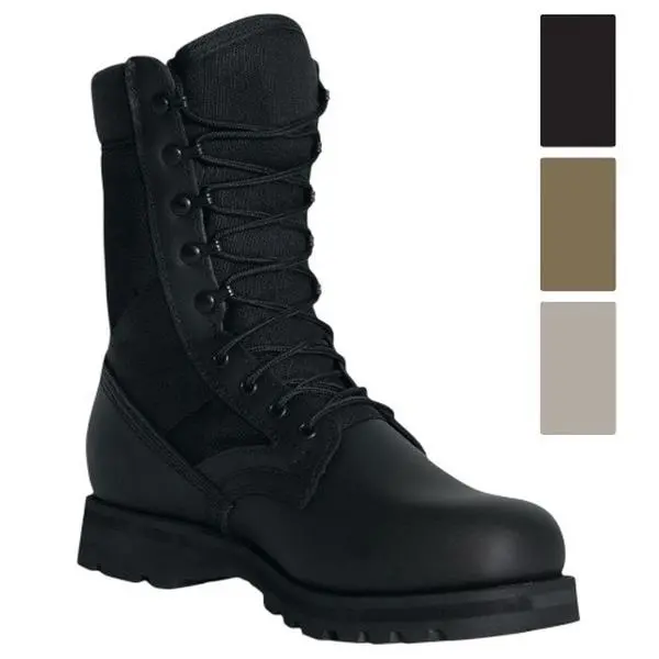 ROTHCO Sierra Sole Tactical Boots - Men's 8in Mid-Calf Closed Padded Cowhide Leather Nylon Footwear, All Seasons Durable Comfortable Suede Laces, Speed-Hook Lacing, Mid-Calf Height Boosts Ankle Security, Speed-Hook Lacing Locks In