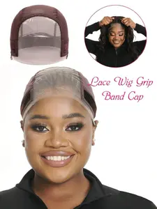 Women's Lace Wig Cap, No Glue Wig Fixed Cap, 4x5 Transparent Lace Wig Cap, Anti-Slip Adjustable Wig Holder with Strap, Wig Glue Alternative