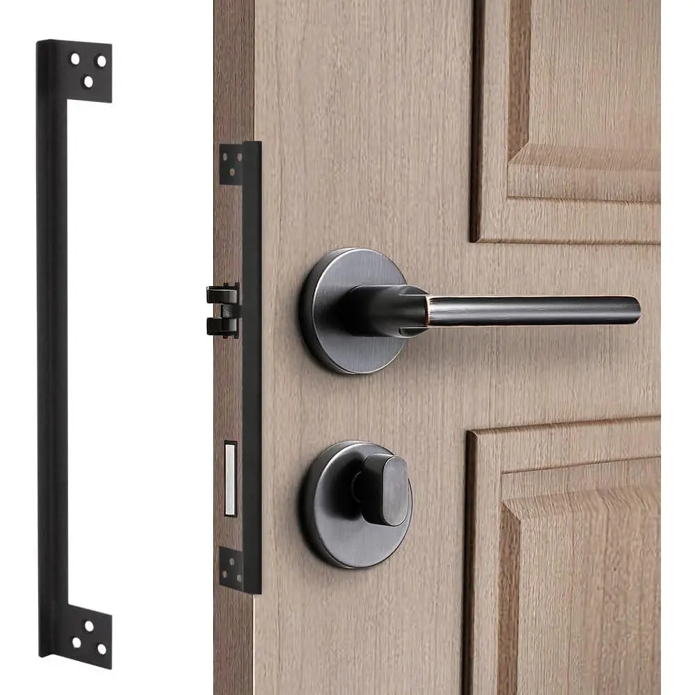 Door Latch Guard Plate, Outswing Door  Protector, L-Shaped Door Latch Shield, Cover to Block Access to The Door Lock/Deadbolt Latch (11 in. - 1pack)