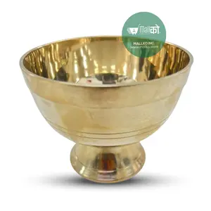 Nepali Brass Bowl with Stand – Handcrafted Brass Utensil