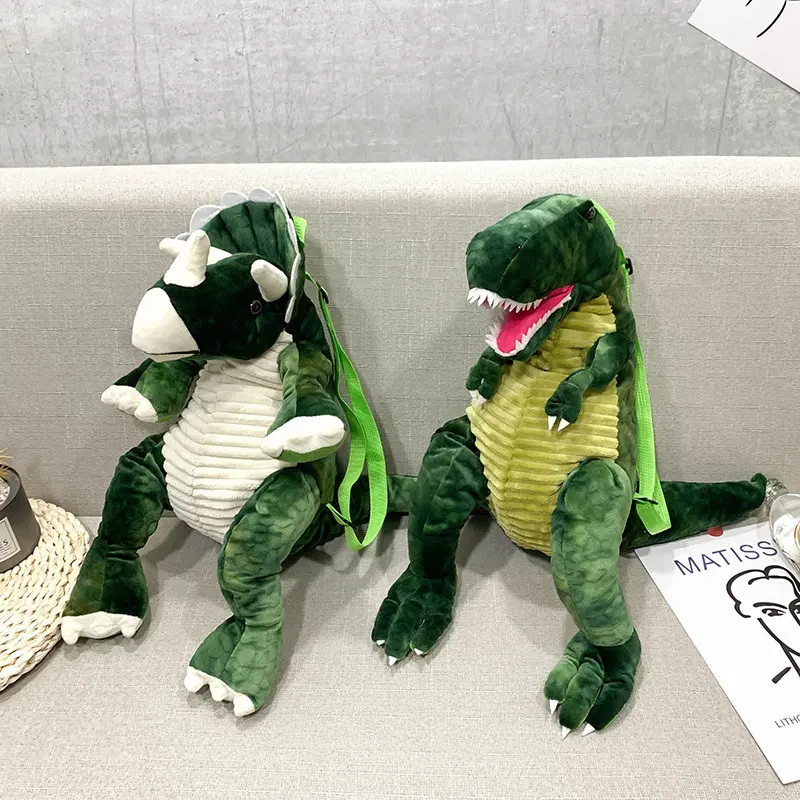 3D Dinosaur Plush Kids Backpack, Colorful Tie Dye Cartoon Animal Print with a Small Pouch, Ideal for School & Holiday Gifts, Backpacks For School, Handy Pouch, Fun Dinosaur Plush, Toddler Gear, Birthday, Corduroy, Lightweight, Children, Pouch For Smalls