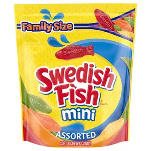 SWEDISH FISH Mini Assorted Soft & Chewy Candy, Family Size, 1.8 lb