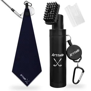 Arttodo Golf Club Cleaning Kit Including Water Bottle Spray Golf Brush & Magnetic Microfiber Towel, Golf Gift for Him, Great Golf Accessories