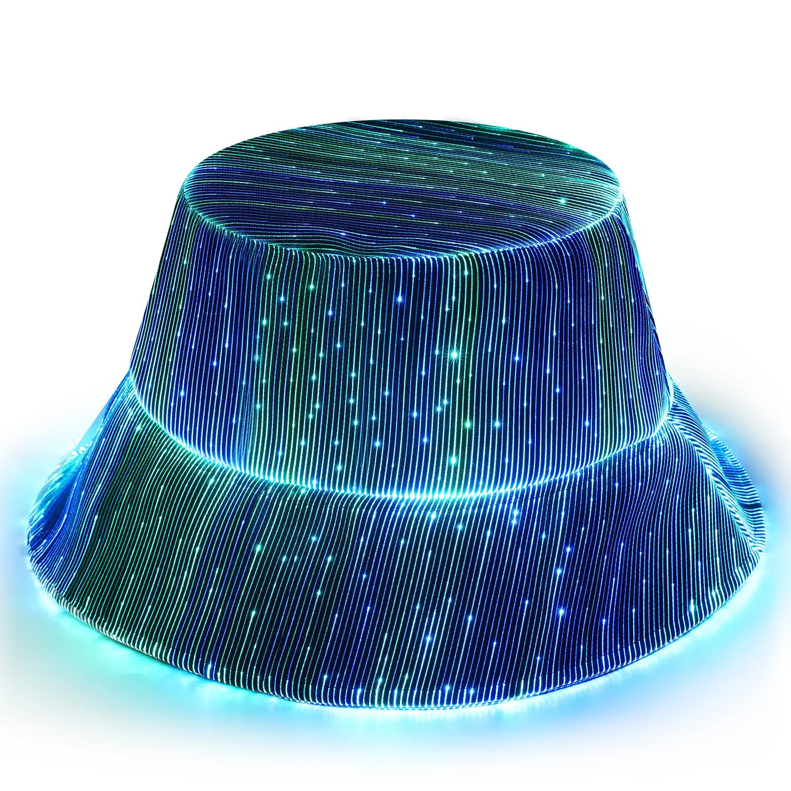 CARVEDREAM LED Rave Bucket Hat - Light-Up Fisherman Cap with 7-Color Blink, Glow-in-the-Dark, USB Rechargeable for EDM Festivals, Fashion Accessories, Cool Hats