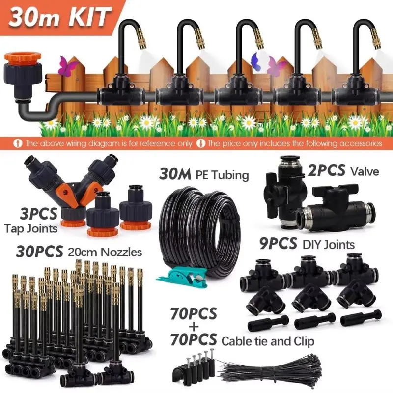 DIY Free Bending Universal Spray Kit Sprinkler System Watering Systems for Greenhouse Garden Flowers Plant Watering Irrigation Patio Misting Cooling System