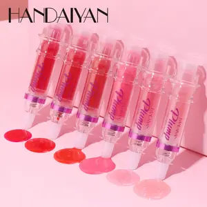 HANDAIYAN 6-Piece Glitter Translucent Syringe Lip Plumping Gloss Set - Hydrating Moisturizer, Long-Lasting Oil Kit, Versatile Shades, Instant Effect, Travel-Friendly, All-Day Makeup, Lip Care Gift