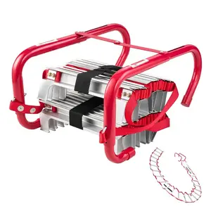 Summervibes VEVOR Fire Escape Ladder, 3-Story 25FT Retractable Emergency Fire Ladder, Lightweight Aluminum Alloy Safety Escape Ladders with Sturdy Polyester Strap, Anti-Slip Rung Wide Steps, 1000LBS Max Loading