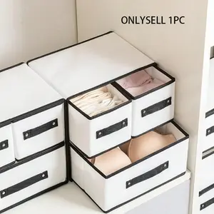 Closet Underwear Storage Box, Closet Organization, Drawer-Style Fabric Classification Box with Lid Dividers, Divided Compartments, Multi Compartment Organiser, Multi-Layer Dormitory Organizer, Multifunctional Desktop Holder