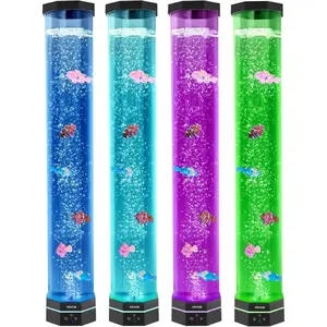 VEVOR Sensory Bubble Tube Lamp, 3.3 ft Bubble Fish Tube, Sensory Aquarium Lamp with 10 Floating Fish 16 Color Effects, Remote Control, Stress Relief Calming Light for Bedroom Living Room Home DecorVEVOR Super Brand Day
