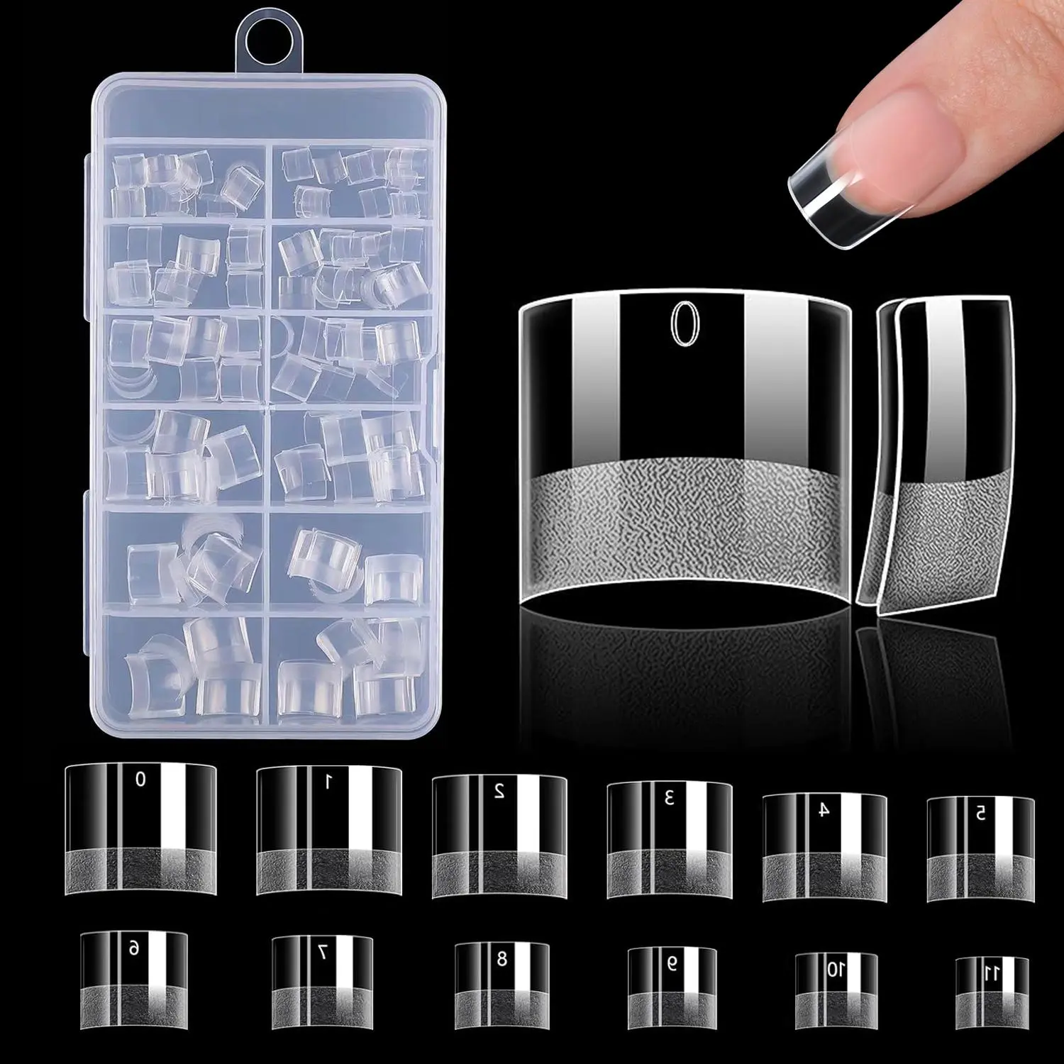 Clear Press on Nail Tips, 240pcs/box Short Square Fake Nails, Pre-shaped Gel Nail Tips for Acrylic Square Nails, False Nails for Nail Extension, Nail Art Diy Kits, Fake Nails Extensions