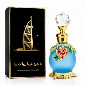 Arabian Essential Oil Perfume Bottle, Full Bottle, Decorative Glass Container, Elegant Gift Box Design, Ideal for Women & Men, Travel-Friendly