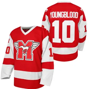Men's "M" Embroidery Jersey Vintage Long Sleeve V Neck Hockey Ball Uniform Casual Sportswear for Men Athletic Outfits with "10" Print Christmas gifts UglySweater