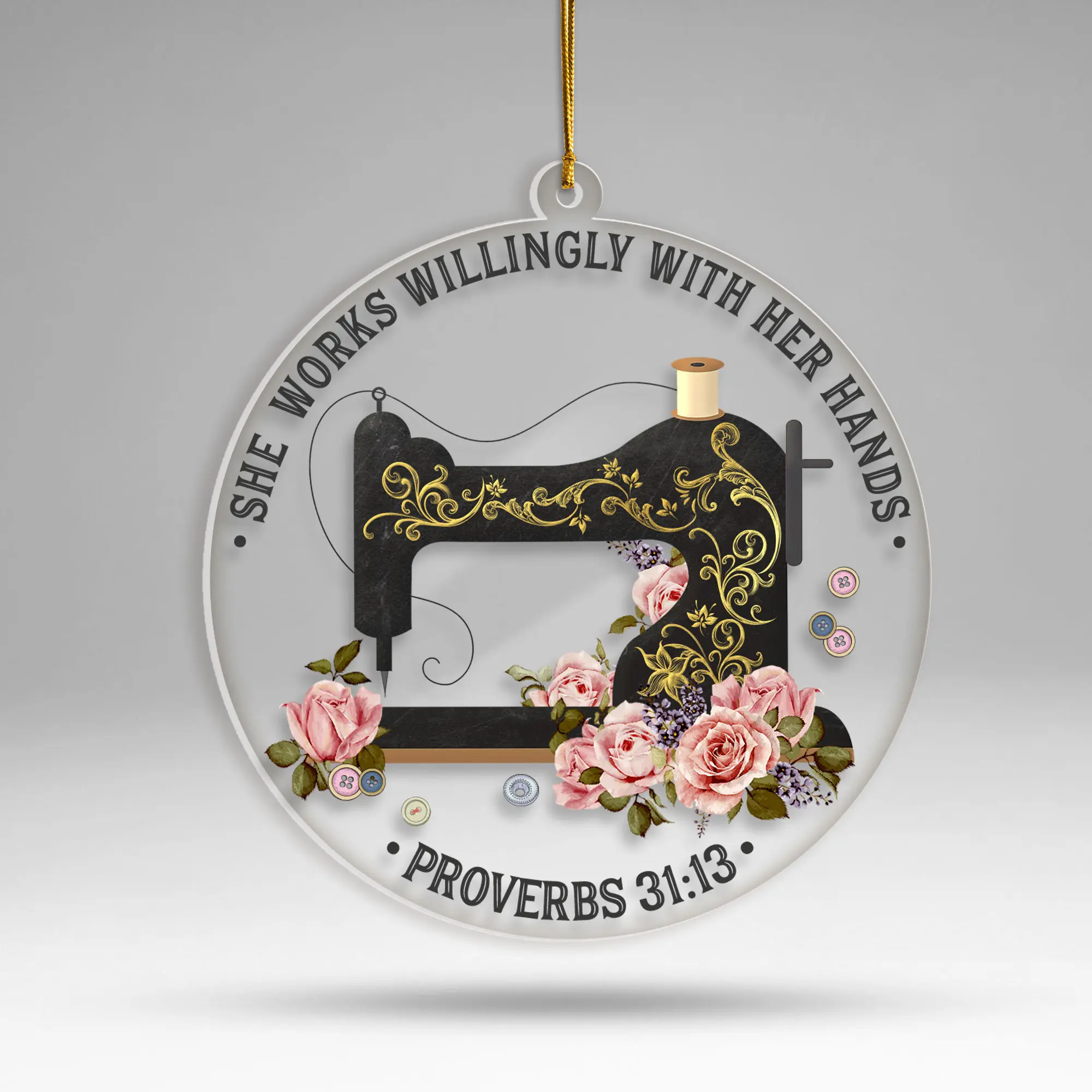 Sewing Ornament 2023 for Christmas Tree Decorations, Sewing Machine Christmas Ornaments for Sewer Quilter