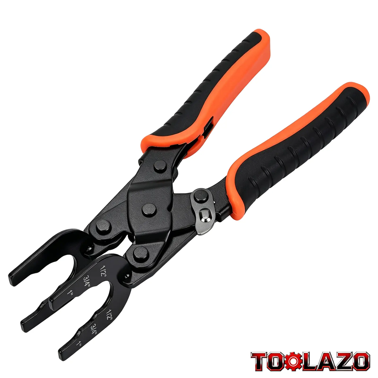 Disconnect Tong Plumbing Pliers Tool Set - 1/2, 3/4, 1 in Sizes, Safe High-Performance Effort-Saving Quick Removal for Brass Push-to-Connect Fittings, Ergonomic for Pipe Demount Plumbing Repairs, DIY Projects