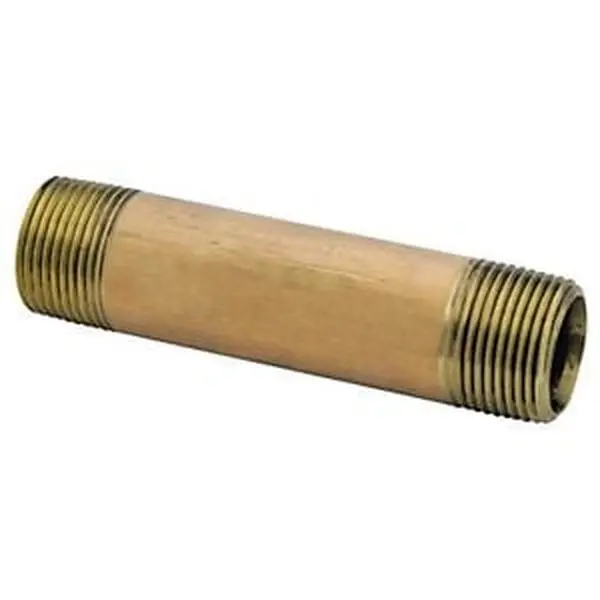 Anderson Metal 6555817 38300-1640 Threaded Ends Brass Pipe Nipple, 1x4 in, for Pipe Connections