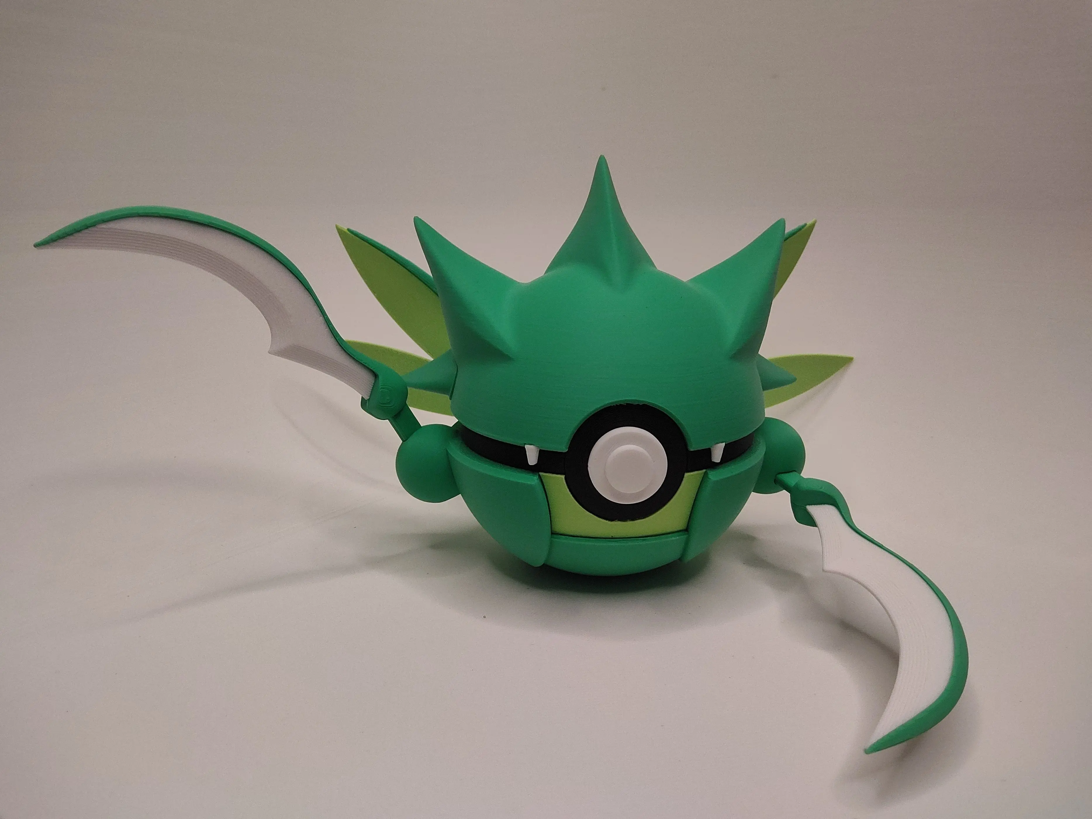 N3D Scyther 3D Printed Pokéball Decor Ornament by The Hidden Grottos Perfect for Pokémon Fans