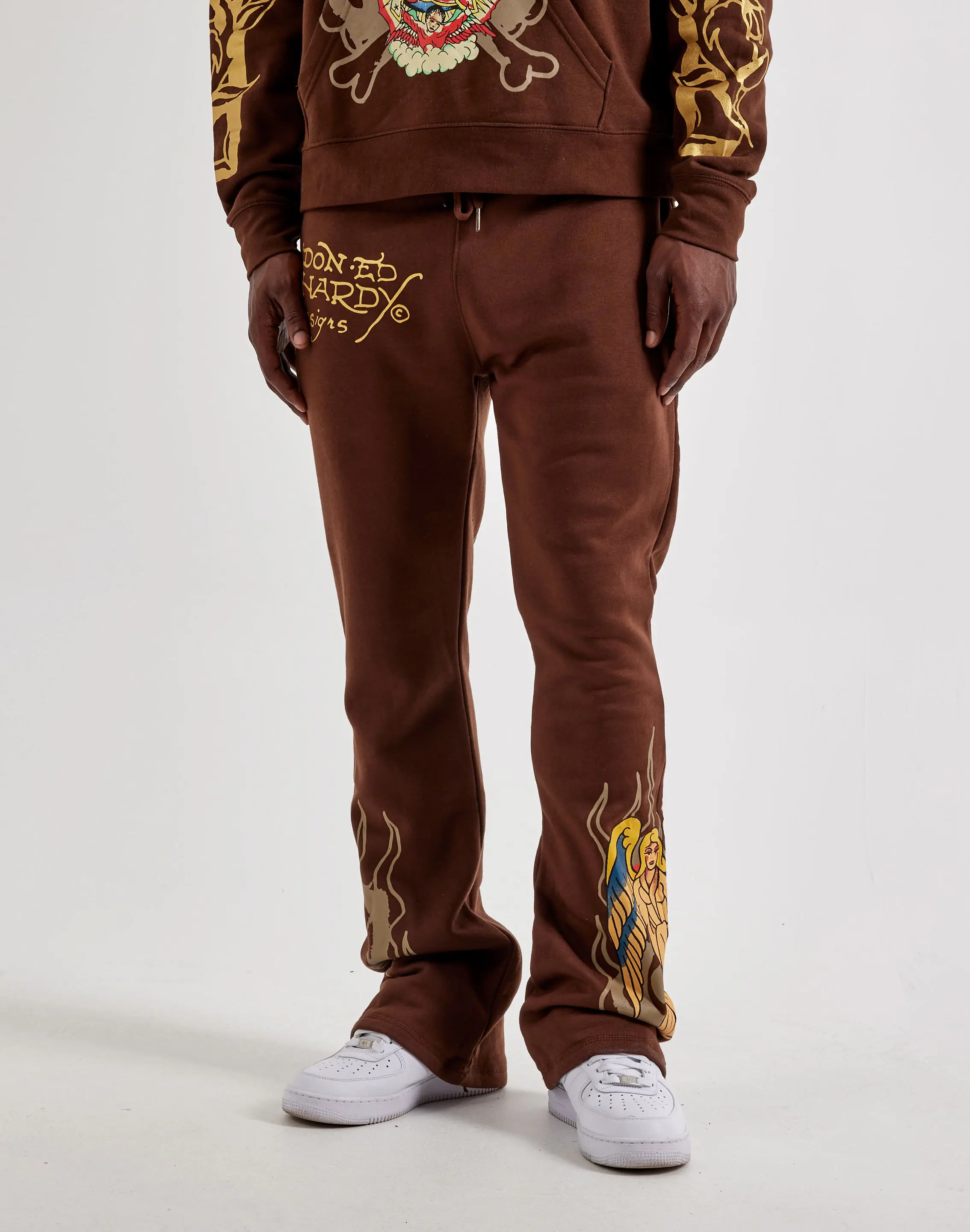 Mens Ed Hardy Bootcut Fleece Sweatpants