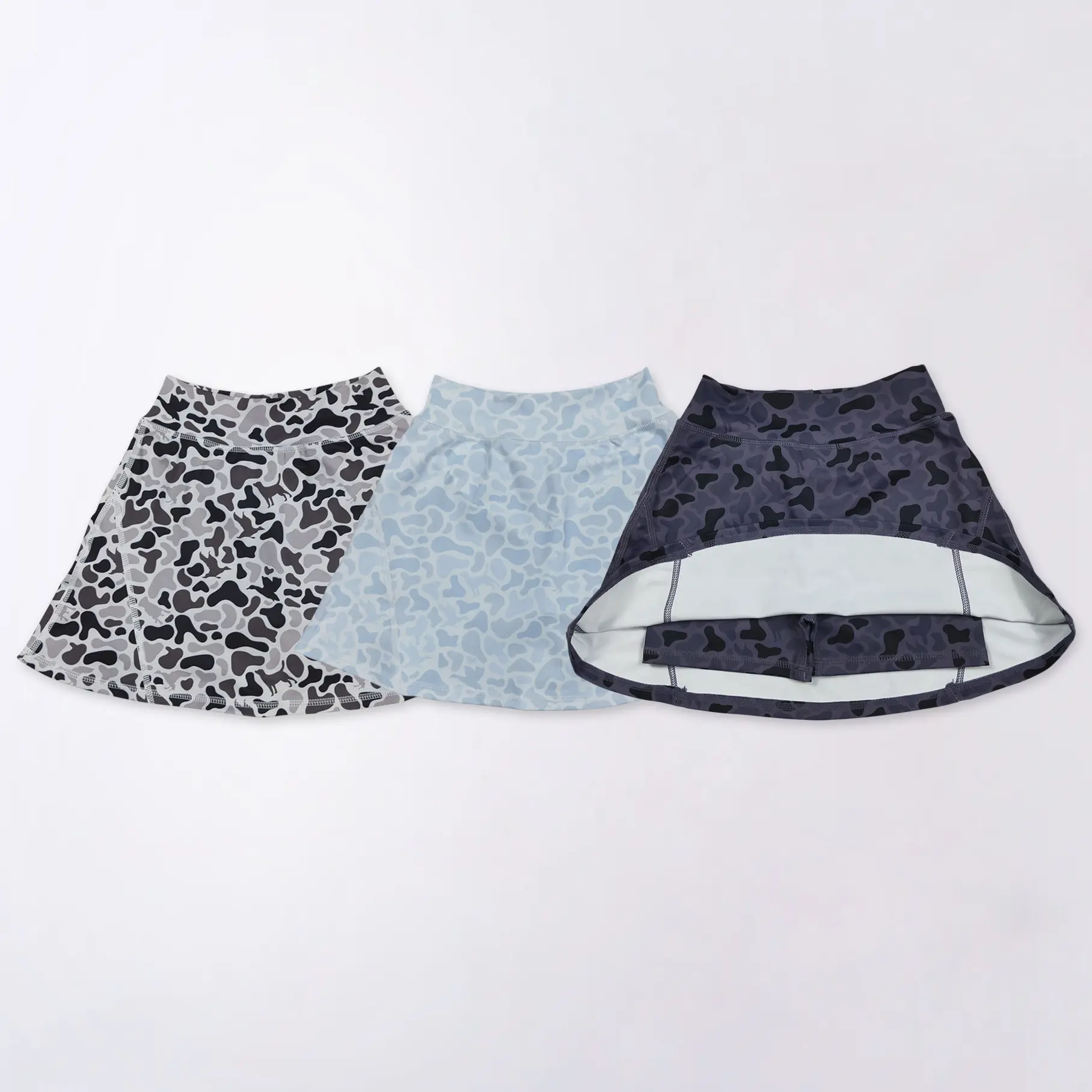 Girls' Athletic Camo Tennis Skort, Kids Sportswear Clothing with Comfortable Fit for Active Workouts, Sportswear Workout Skirts, Workout Skorts