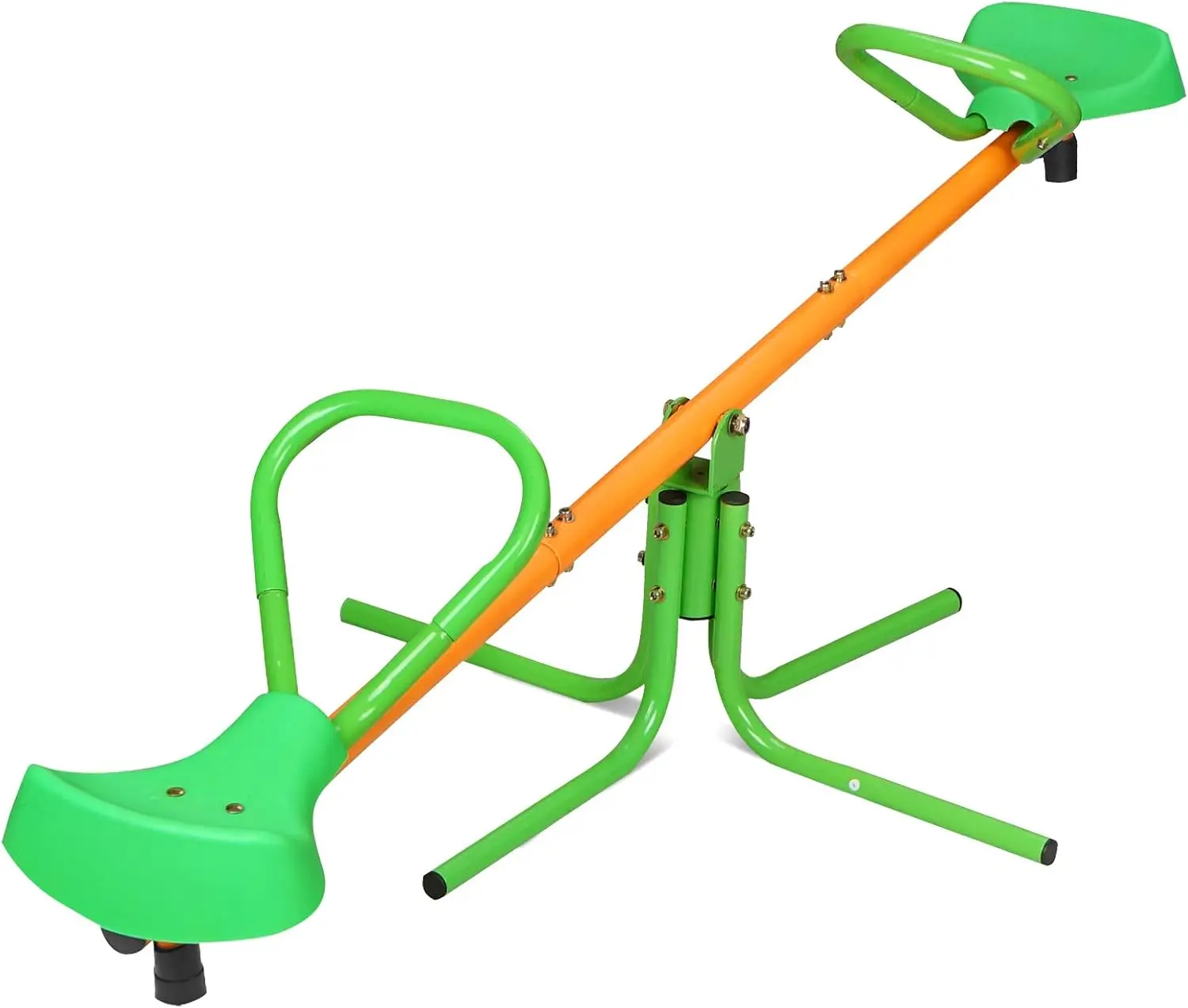 Durable Heavy Duty 360-Degree Rotating Seesaw Sit and Spin Teeter Totter, Kids Backyard Outdoor Play Equipment, Playground Playset