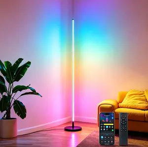 Smart RGB Corner Floor Lamp, RGB Ambient Lighting, 16 Million Colors, Music Sync, Changing LED Corner Lamp, Remote & App Control, Mother's Day Gift