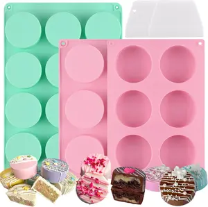 Oreo & Cake Core Mold Kit – 3-Pack Silicone Puck Molds in 2 Sizes + 2 Scrapers for Chocolate Treats & DIY Baking