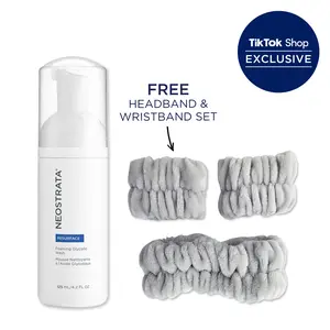 NEOSTRATA Deluxe Foaming Glycolic Acid Washing Cleanser Exfoliant + Spa Headband & Wristband Set