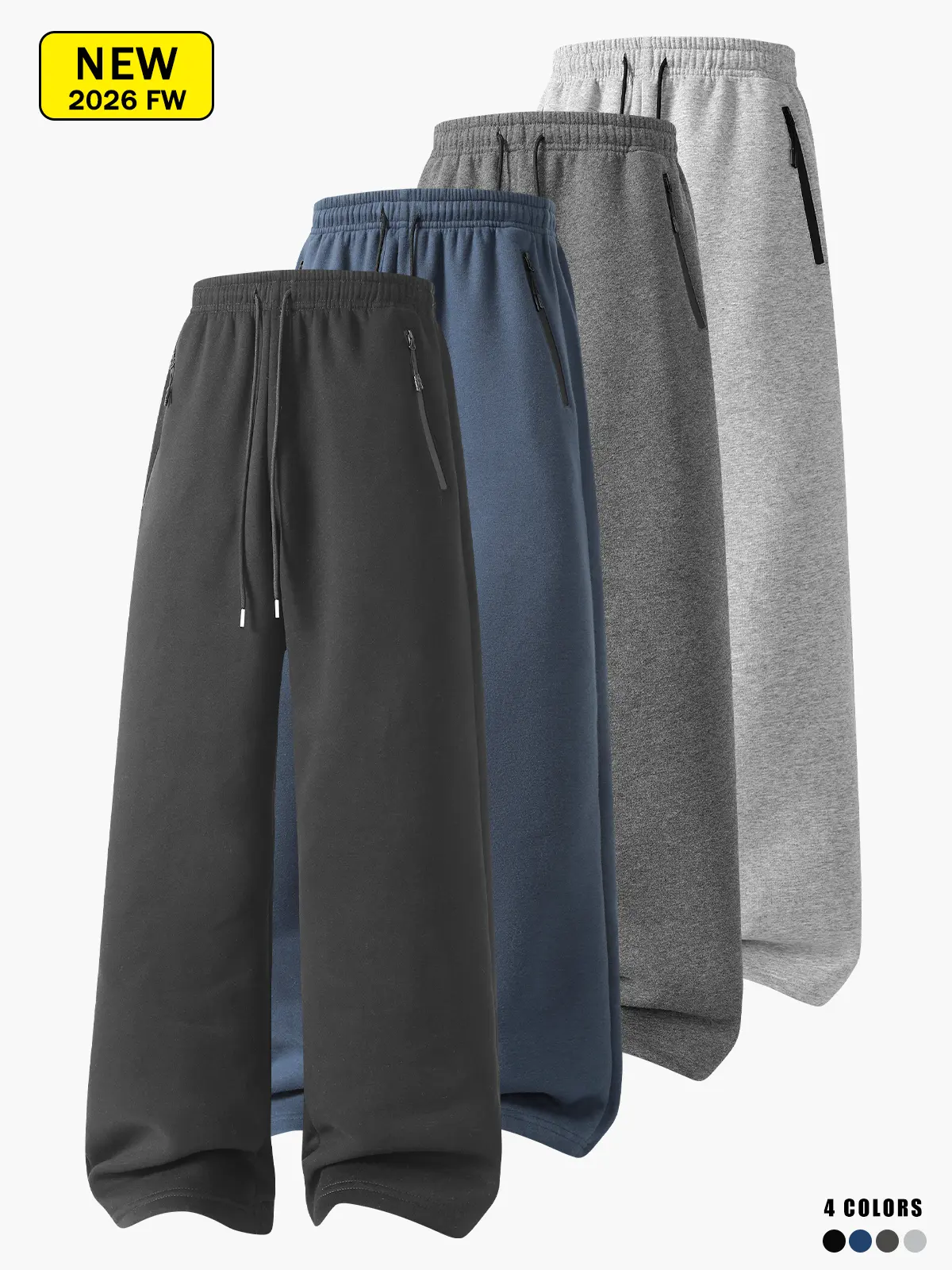 Men’s casual athletic long pants, loose knit sweatpants, comfortable and breathable, spring/autumn style