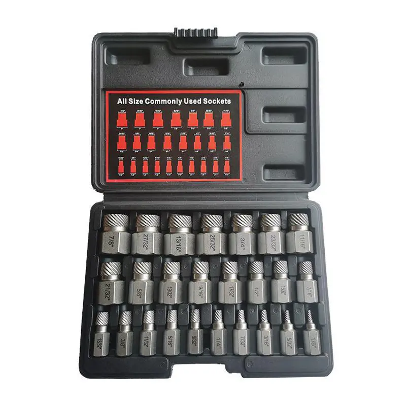 25Pcs Bolt Extractor Set Multi-Spline EZ Out Chrome Moly Steel  Stripped & Rounded Screw Remover Father’s Day Gift#summerfinds