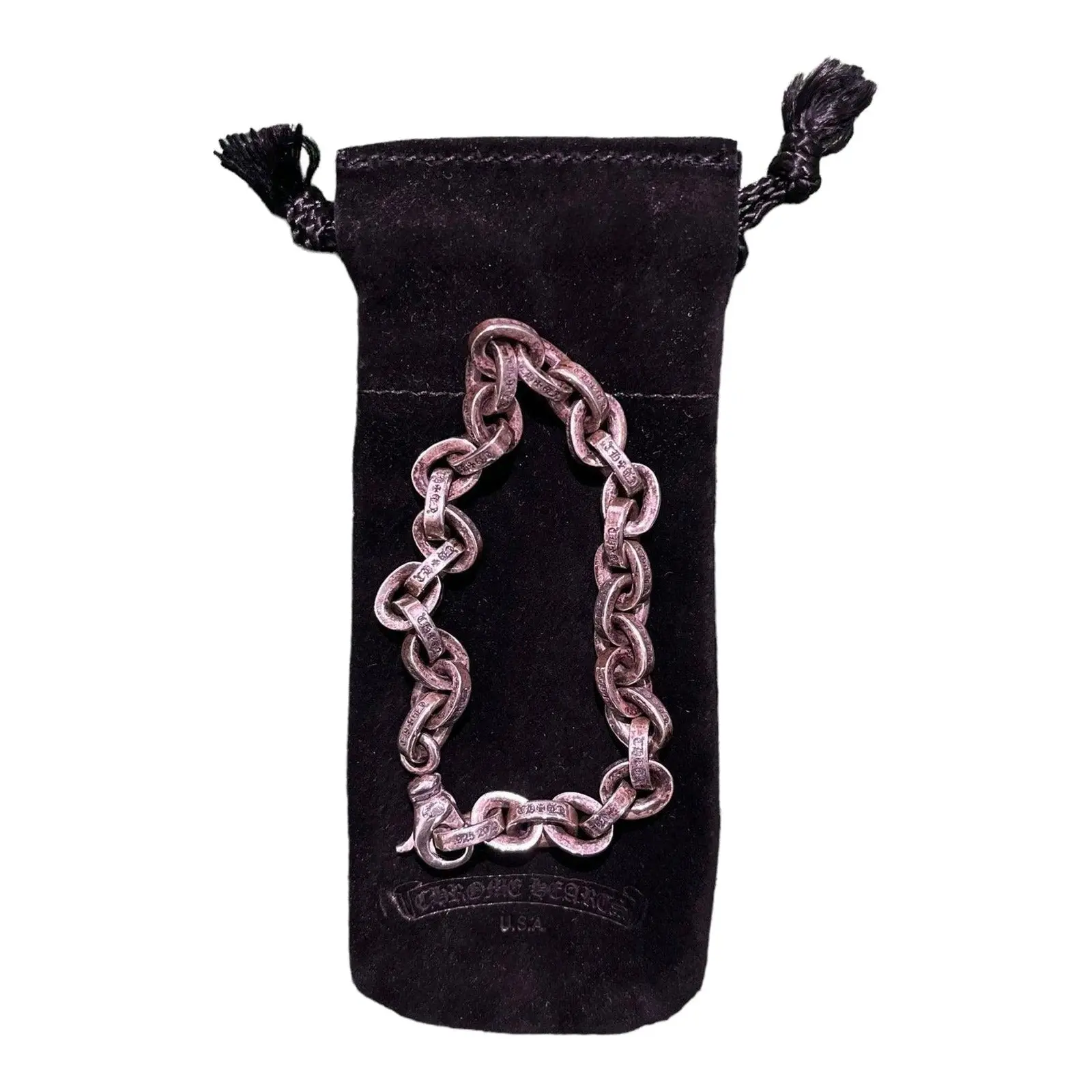 Unisex Silver-Tone Interlocked Link Paper Chain Bracelet for Adults - 8 in Casual Gothic Punk Jewelry, 100% Authenticity Guaranteed