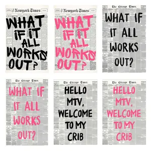 Retro black and white newspaper poster ，canvas wall painting positive affirmation quotes minimalist printing painting home bedroom dormitory wall decoration