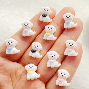 30pcs Resin Hand-Painted Cute Cartoon Dog Unique Characters Nail Decorations, Vibrant Mini Flat Back Charms for DIY Nail Art, Smooth Surface