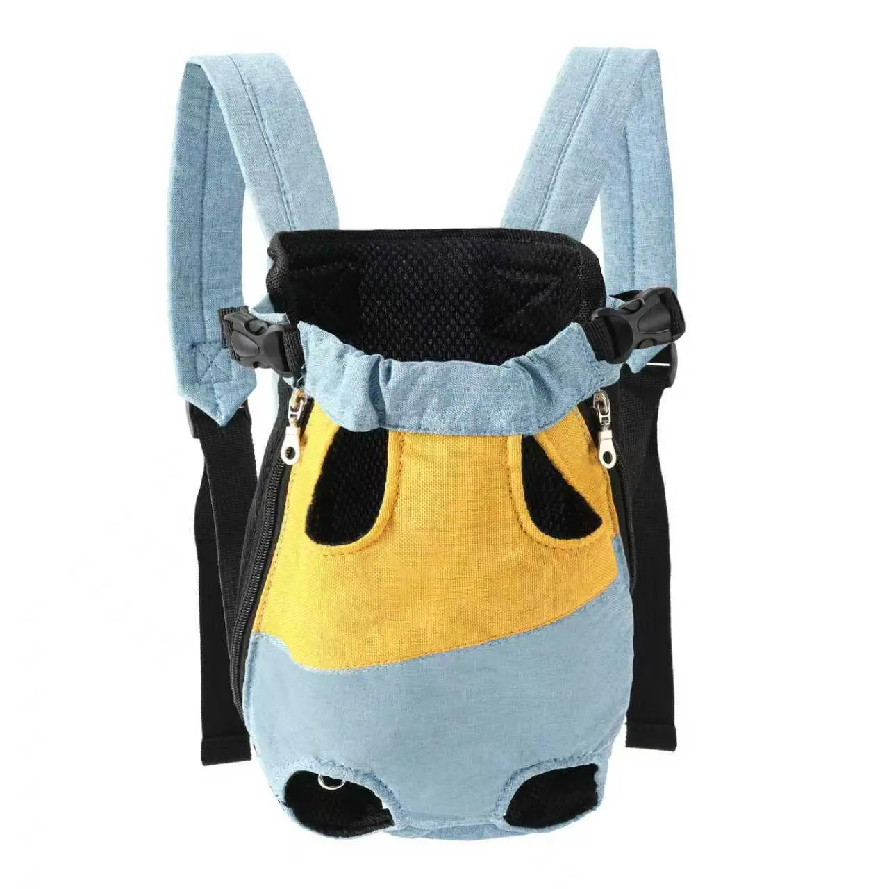 Pet Front Chest 4-Legged Backpack for Cats & Small Dogs, Outdoor Animal Carrier with Adjustable Straps, Breathable Soft Portable Travel Bag