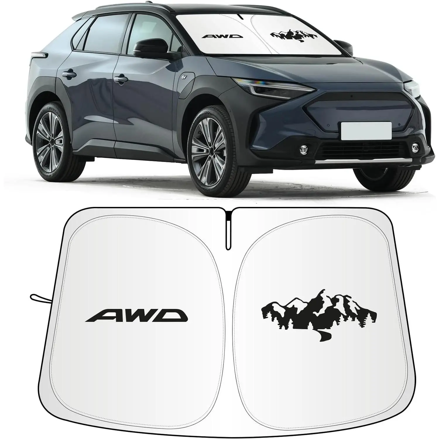 Windshield Sun Shade for Subaru Solterra Outback Forester, Foldable Blocks UV Rays Sunshade Car Front Window Sun Visor Protector for Subaru Solterra Accessories